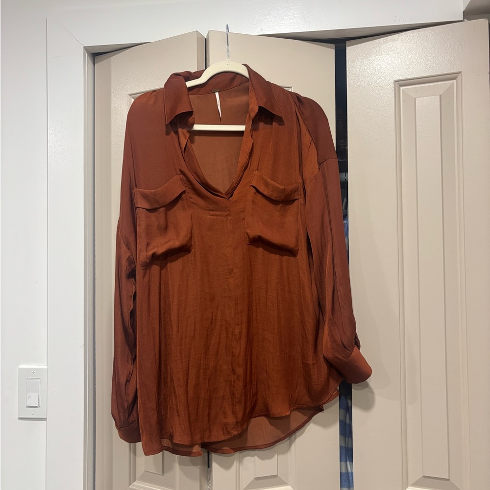 Free People Rust Blouse